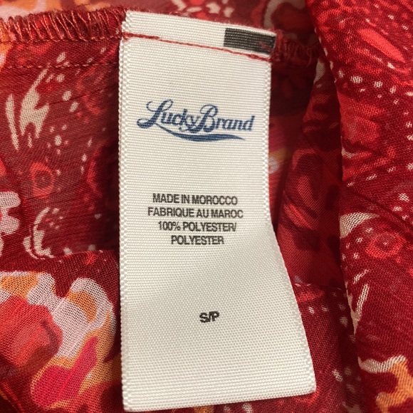 Lucky Brand Flowered, bottom tie shirt, Size Small - Picture 7 of 9